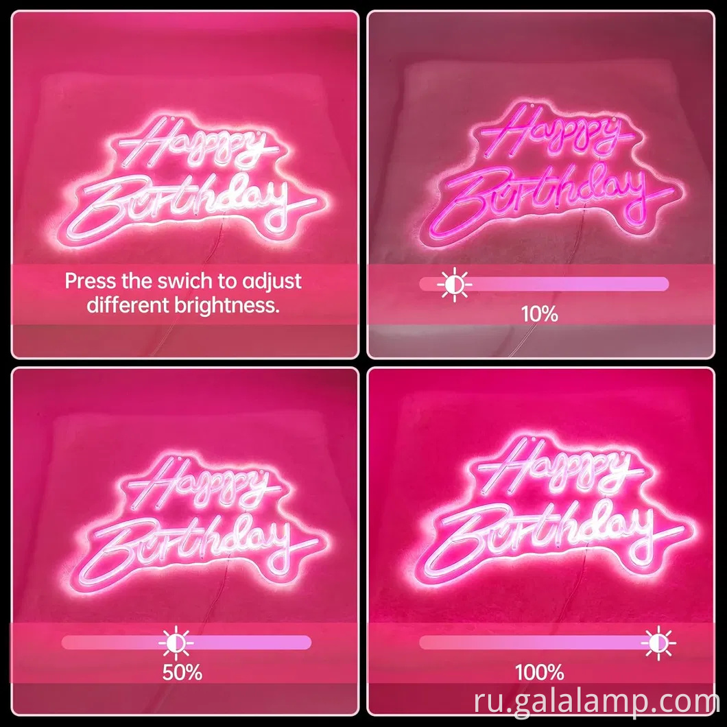 Яркий светодиодный неоновый знак для веселого праздника дня рождения